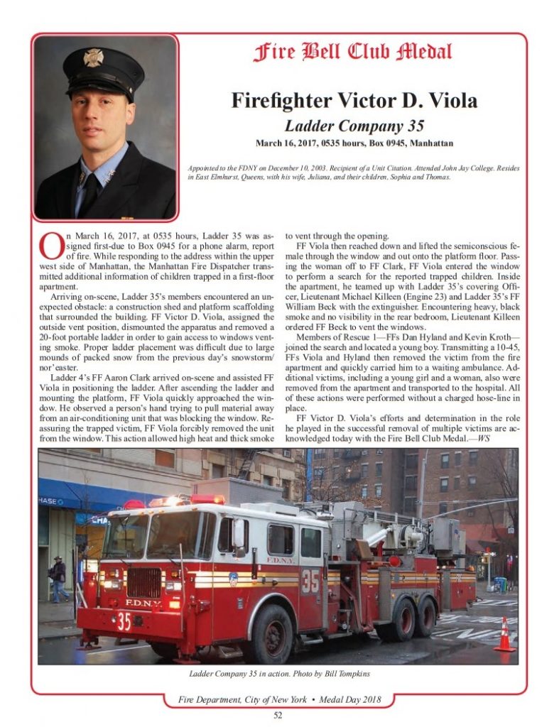 2018 FDNY Medal Day – Fire Bell Club Of New York